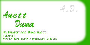 anett duma business card